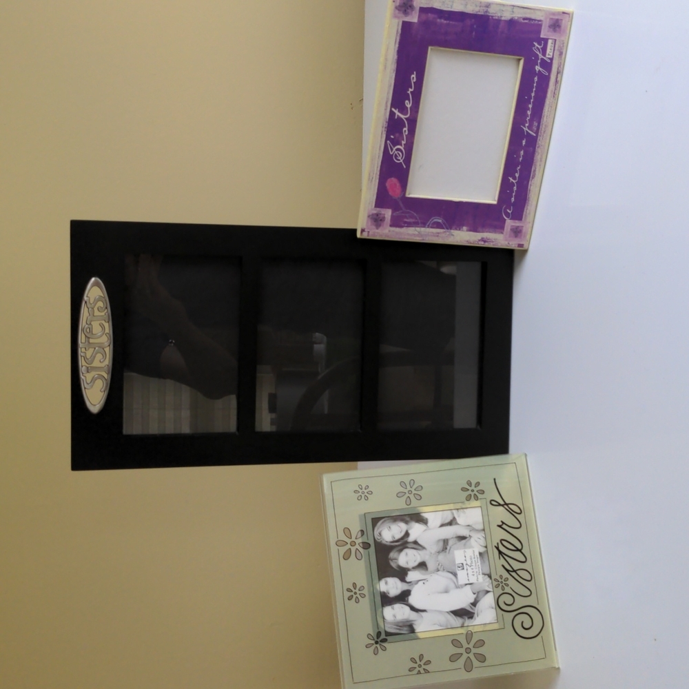 Bundle of 3 Various Color & Size "Sisters" Picture Frames